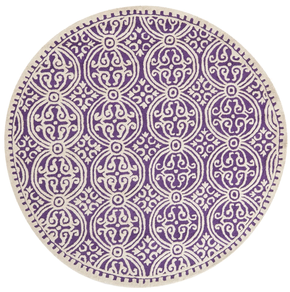 Safavieh Cambridge PURPLE / IVORY Wool Area Rug 8' Round - CAM123K-8R - Image 1 of 1