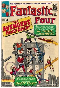 Fantastic Four (Marvel 1964) #26 * FF and Avengers vs. Hulk *  Kirby/Lee🔥🔥VG/F - Picture 1 of 2