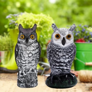 2x Fake Owl Scarecrow Squirrels Pigeons Bird Deterrents Garden Protector - Picture 1 of 12