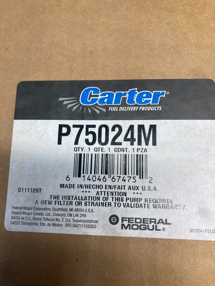 Conjunto de módulo de bomba de combustible - Natural Carter se adapta 03-04 Chrysler PT Cruiser 2.4L-L4 Foto 1 de 1