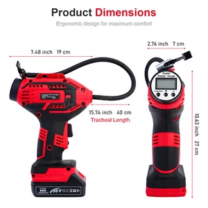 Tire Inflator Portable Air CompressorCordless Car Tire Pump Rechargeable Battery - Picture 1 of 10