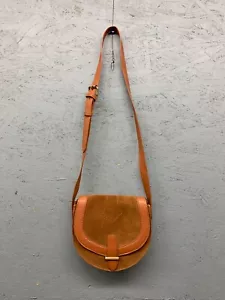 American Eagle Damen Umhängetasche braun Wildleder Saddle Bag Blumenfutter Boho - Bild 1 von 14