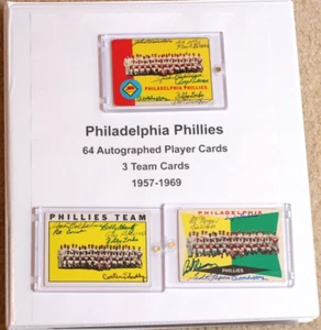 Huge Lot of 64 Signed Baseball Cards PHILLIES VINTAGE AUTO'S TOPPS 1957-69 TEAM - Picture 1 of 12