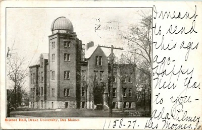 Vtg Postcard 1906 Science Hall - Drake University - Des Moines Iowa Undiv - Image 1 of 2