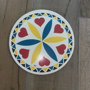 Vintage Original 60s 8" Hex Love Sign Rosette Circle Pennsylvania Dutch - Picture 1 of 2