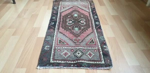 Small old Turkish handwoven rug 45x98 cm Vintage Boho Handmade Home Decor - Picture 1 of 9