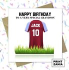 Personalised Aston Villa Football Birthday Card Son Grandson Dad Brother ACX