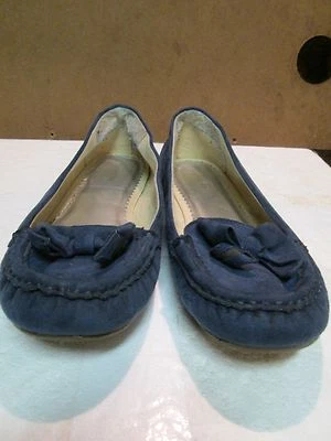 Sapato slip on Lands End azul camurça tamanho 4 M - Imagem 1 de 4