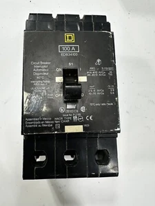 Square D 100A EDB34100 3 Pole Circuit Breaker 18KA - Picture 1 of 5