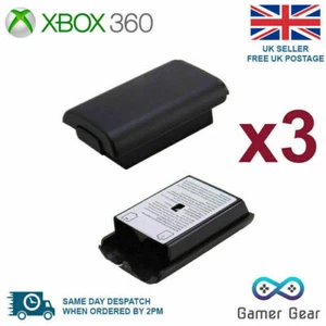 Xbox 360 Controller Battery Cover Case Shell - Black 3 Pack - Picture 1 of 6