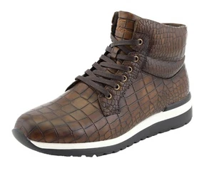 Sio Men's Sneakers Crocodile Print Fashion High Top Sneakers - Style Ryder - Picture 1 of 33