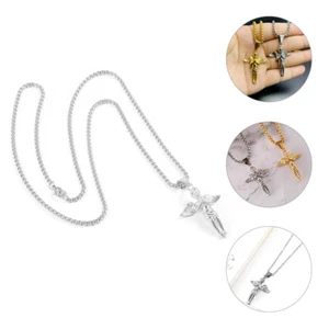 Steel Vintage Unisex Womens Necklace Angel Pendant Necklace Necklace For Male - Picture 1 of 11