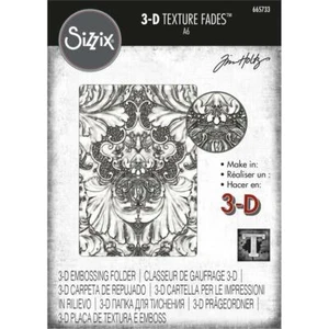 Sizzix 3-D Texture Fades Embossing Folder - Damask, 665733 by: Tim Holtz - Picture 1 of 4