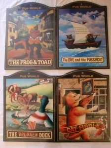Pub World Collectable Signs - Frog & Toad, Owl & Pussycat etc, 28.5cm x 39cm - Picture 1 of 5