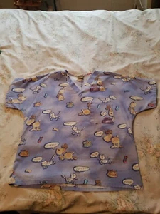 Simply Basic scrub top medium dogs cats Prrr - Picture 1 of 5