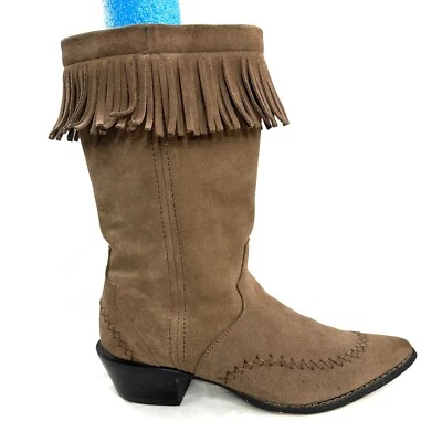 Durango Crush Mamie 女式 9 码棕色麂皮绒西部靴条纹女牛仔 — 第 1/4 张图片