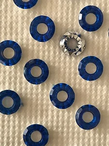 Sew Glue Rhinestone Jewels 10mm Ring Doughnut Royal Dk Blue x 10 - Bild 1 von 1