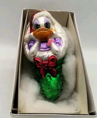 Christopher Radko Disney Daisy Duck Stocking Glass Christmas Ornament w/ Box - Image 1 of 4