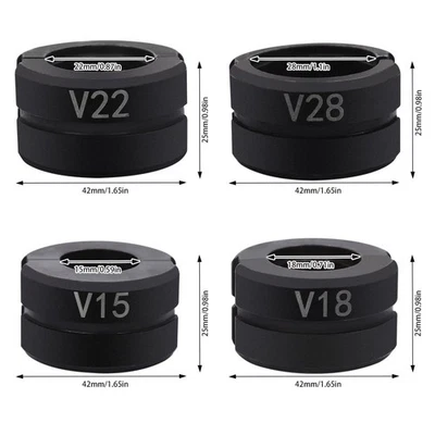 4 Stück Pressbacken für Presszange Rohrpresszange V Kontur Crimpeinsätze 15-28mm - Bild 1 von 4