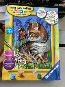 Ravensburger Katze mit Schmetterling. Malen nach Zahlen Serie Defekt - Bild 1 von 6