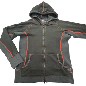 Schwalbenschwanz Workwear Hoodie Damen Large schwarz rot durchgehender Reißverschluss Baumwolle Arbeitssweatshirt - Bild 1 von 8