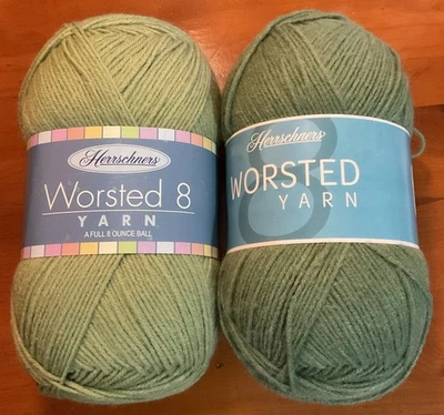 Nuevo (2) Madeja Herrschners Worsted 8 Hilos Color Verde 489 Yardas Cada 8 Oz Foto 1 de 3