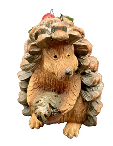 Stehender oder hängender Glitzer Igel Ornament/Figur geschnitzt Harz Poinsette - Bild 1 von 9