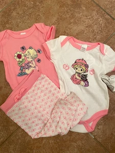 Precious Moments Baby 3 Piece Outfit 2 Bodysuit 1 Pants NWT size 3/6 Months - Picture 1 of 4