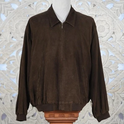 Chaqueta de gamuza marrón Golden Bear vintage para hombre XXL Harrington cremallera minimalista Foto 1 de 4
