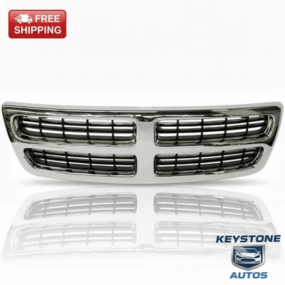 NEW FRONT GRILLE BLACK AND CHROME PLASTIC FOR 1999-2003 DODGE RAM 1500 2500 VAN Foto 1 de 4