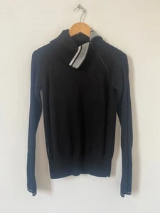 Icebreaker Jumper Small Black Merino Wool Knit Long Sleeve Thumbholes - Picture 1 of 10