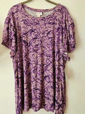 Новый с Ярлыками женская LuLaRoe фиолетовый вискоза эластичной трепетать рукав оливковый вязаный топ размер 3XL - Изображение 1 из 4
