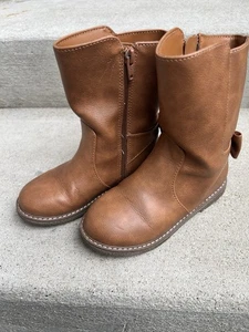 Cat And Jack Toddler Girl Boots Size 11 Brown Casual Bow Fall - Picture 1 of 8