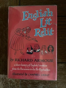 American Lit Relit By Richard Armour - 1964 First Edition HC w/ mylar DJ - Foto 1 di 2