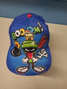 Vintage Looney Tunes Marvin Martian Hat Boom TV Cartoon Blue Snapback Baseball - Picture 1 of 8