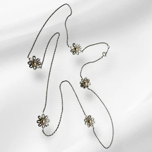 "Collar Tiffany & Co Paloma Picasso Margarita Plata de Ley 26"" Cadena Larga" - Imagen 1 de 4