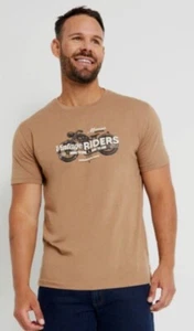New RIVERS (XL) Men's VINTAGE RIDERS Brown Cotton Motorbike Printed T-shirt AUST - Bild 1 von 12