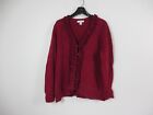 CJ Banks Sweater Womens 1X Plus Red Top Cardigan Button Up Cotton Casual Ladies
