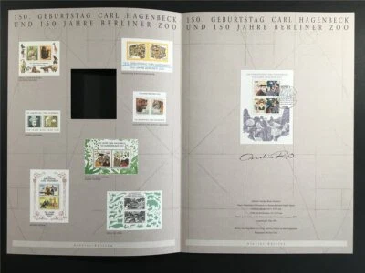 GERMANY ART-EDITION 1994/13 BLOCK 28 CARL HAGENBECK BERLIN ZOO ANIMALS - Image 1 of 4