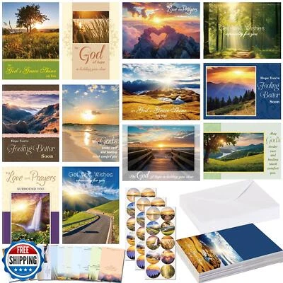 Motiskyy 24 Pack Christian Get Well Cards with Envelopes and Stickers Religio - Image 1 of 4