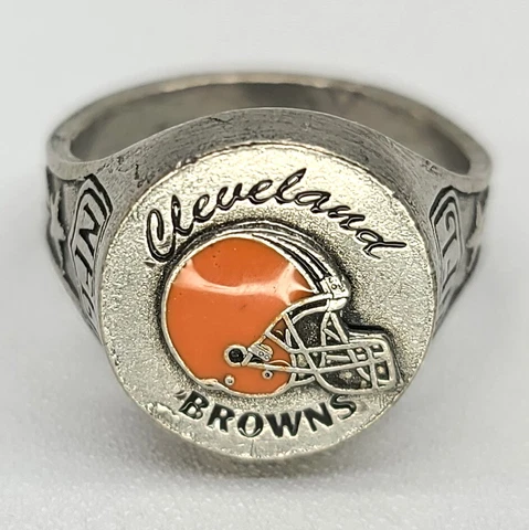 ⭐ Cleveland Browns NFL Football Pewter Souvenir Collector Ring Cover