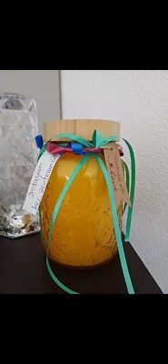 Citronella Kerze im XXL Glas (Dekoriert) Herrlich angenehmer Duft, Mückenabwehr  - Bild 1 von 4