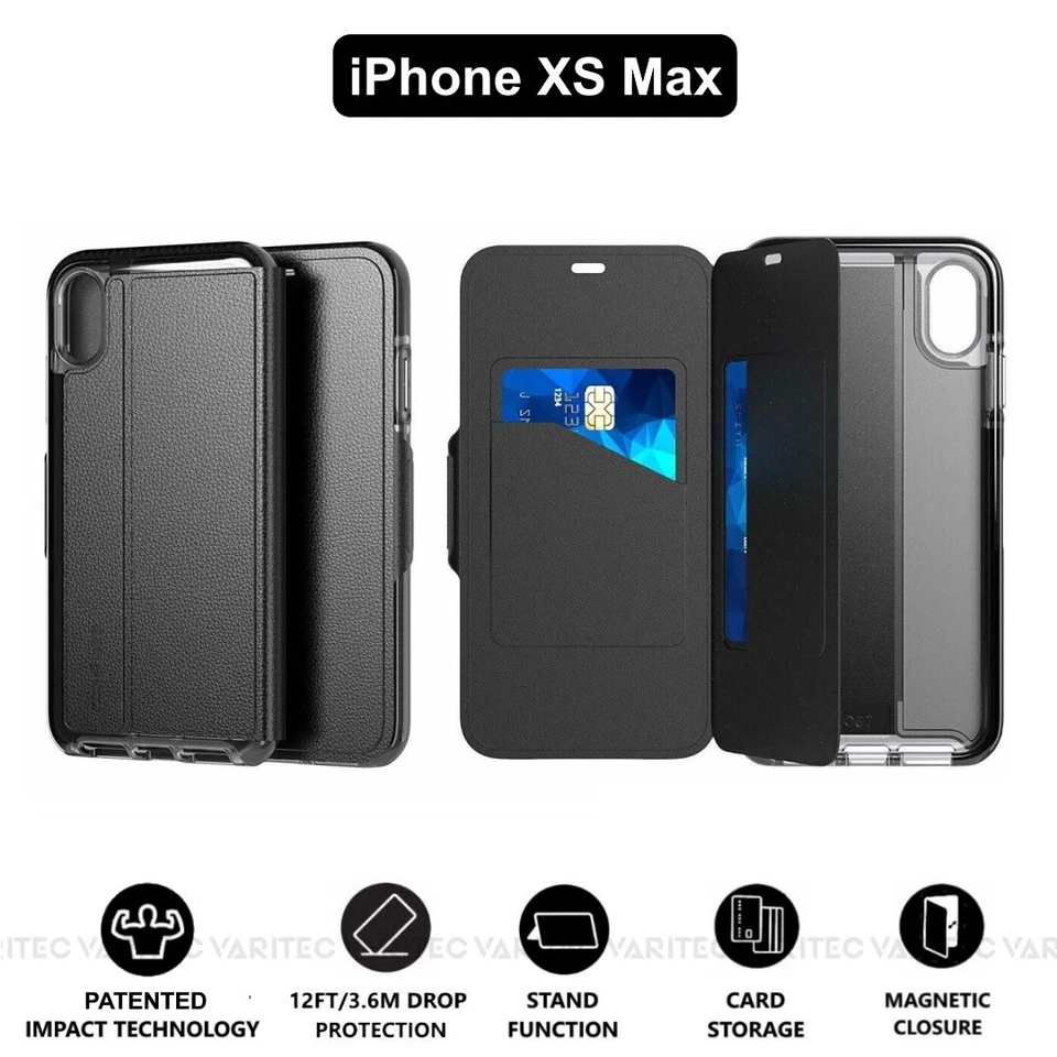 Tech21 XS Max Card Pocket Wallet Flip Case Folio Cover for Apple iPhone XS Max - Image 1 of 1