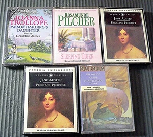Five Audio Books Cassettes (2 New) Bundle Narnia Jane Austen Rosamunde Pilcher - Picture 1 of 8