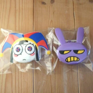 The Amazing Digital Circus Face shaped small silicone pouch Pomni & Jax set NEW - Picture 1 of 5