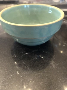 USA Keramik Vintage gerippt Steinzeug 7" Rührschüssel grün - Bild 1 von 3