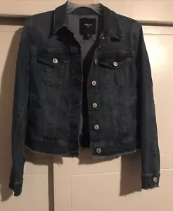 Chaqueta de mezclilla Nine West envejecida con bolsillos interiores/exteriores para mujer talla S (B7) - Imagen 1 de 11