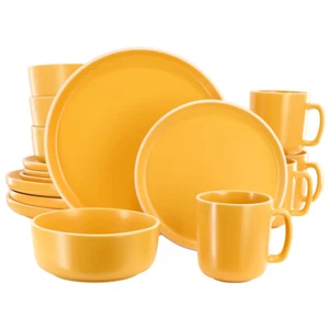 Gibson Home 127339.16R Zuma 16 Piece Round Stoneware Dinnerware Set In Matte - Picture 1 of 1