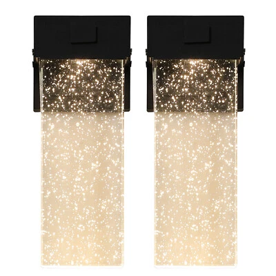 2 Pack Outdoor Wall Light Modern LED Dusk to Dawn Exterior Porch Mount Fixtures - Image 1 of 4