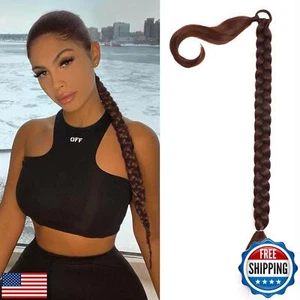 Charsun 26 inch Long Braided Ponytail Extensions for Women, Straight Wrap Aro - Picture 1 of 5